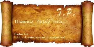 Thomasz Petúnia névjegykártya
